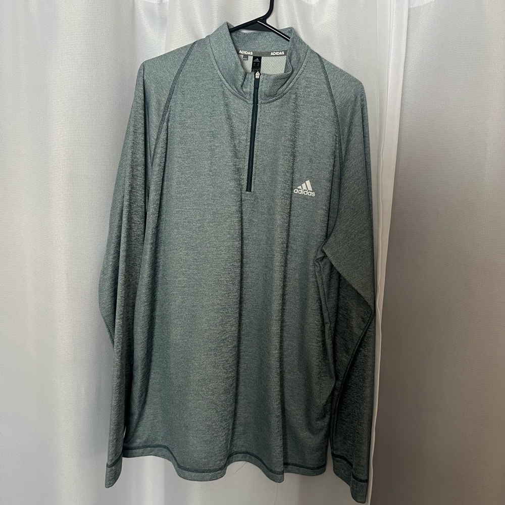 Adidas Gray and White Athletic Pullover